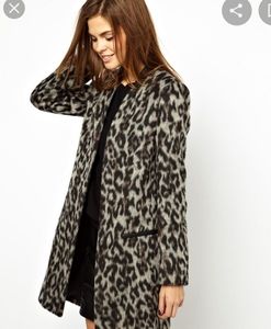 French Connection Teddy Leopard Coat🖤🤍